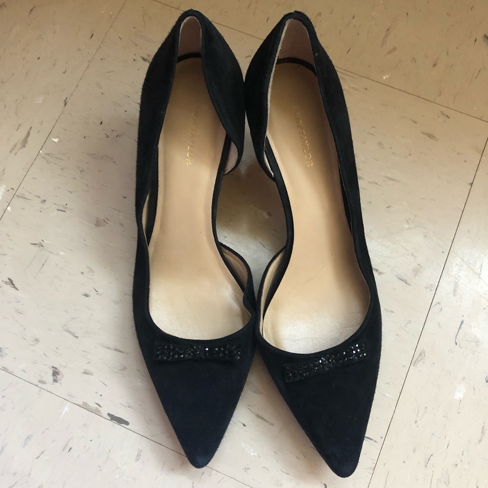 Ann Taylor Sparkle Bow d'orsay heel